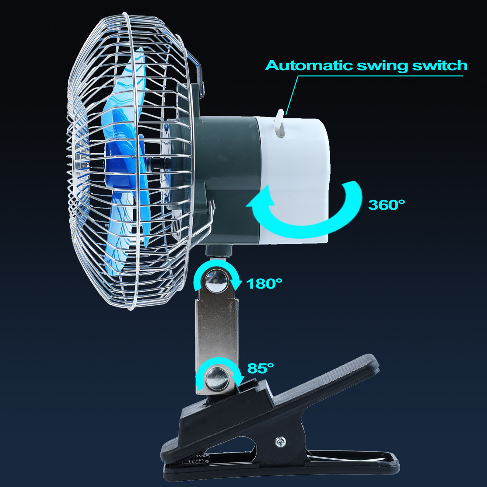 12V 6 ''360 rotasyon yaz araba - Oscillating Fan Clip incelemesi ve fiyatı