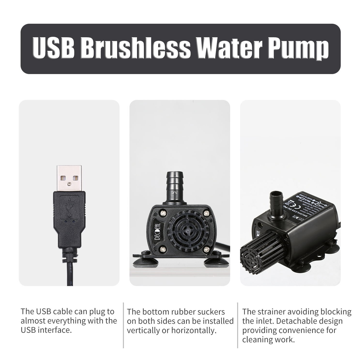 DECDEAL USB Su Pompası Süzgeçl - Water Pump Submersible Mini incelemesi ve fiyatı