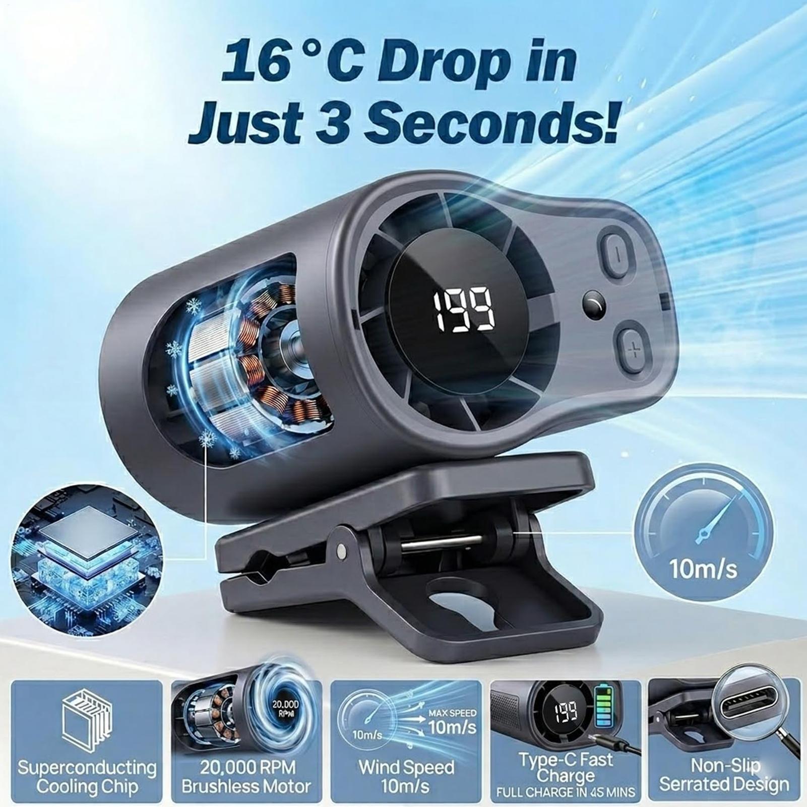 3 Rüzgar Hızı Fanları USB Şarj - Oscillating Fan Clip incelemesi ve fiyatı